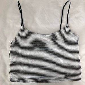 pacsun striped black and white crop top